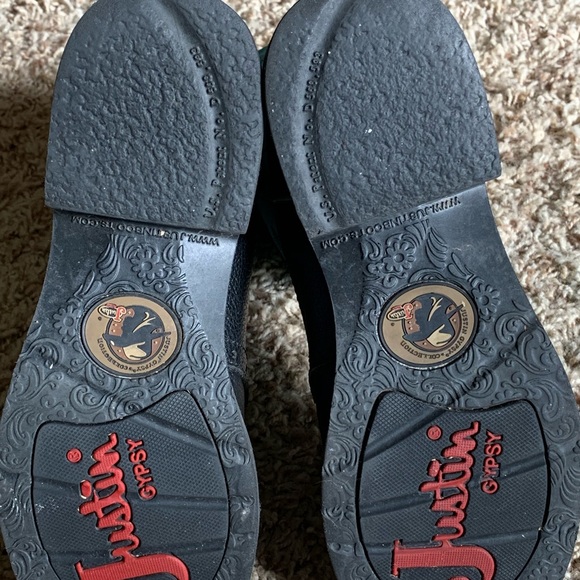 EUC Justin Gypsy black/turquoise boots. Size 7. - Picture 5 of 8